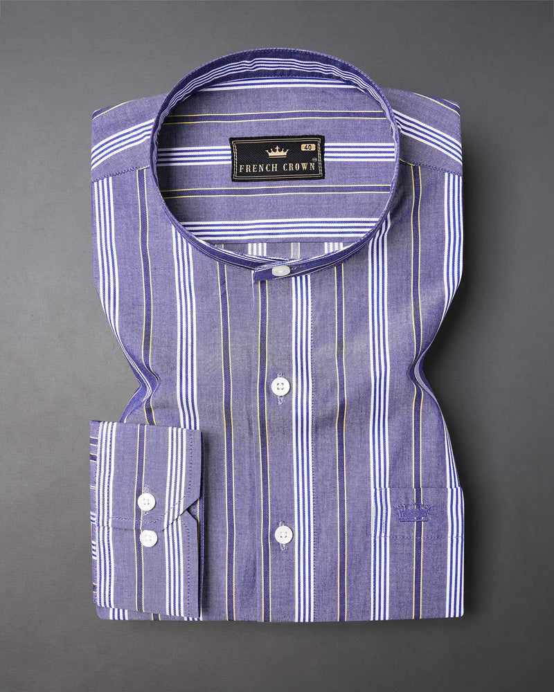 Scampi Blue Striped Dobby Textured Premium Giza Cotton Shirt  7471-M-38, 7471-M-H-38, 7471-M-39, 7471-M-H-39, 7471-M-40, 7471-M-H-40, 7471-M-42, 7471-M-H-42, 7471-M-44, 7471-M-H-44, 7471-M-46, 7471-M-H-46, 7471-M-48, 7471-M-H-48, 7471-M-50, 7471-M-H-50, 7471-M-52, 7471-M-H-52