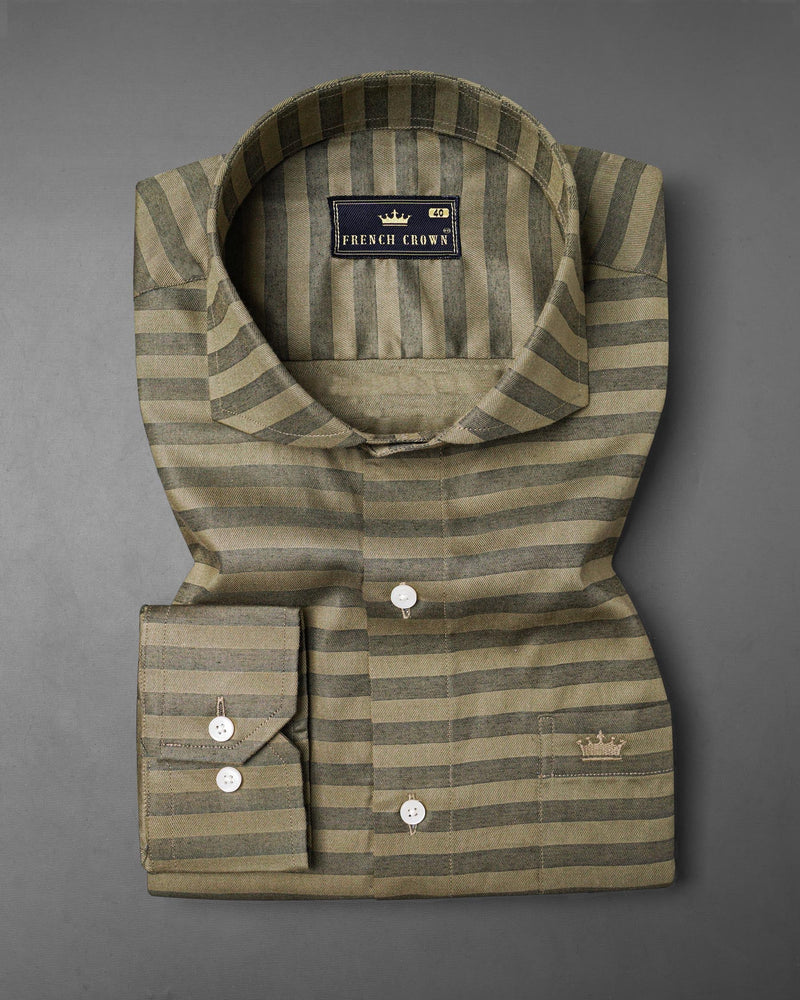 Arrowtone Brown Dobby Textured Premium Giza Cotton Shirt