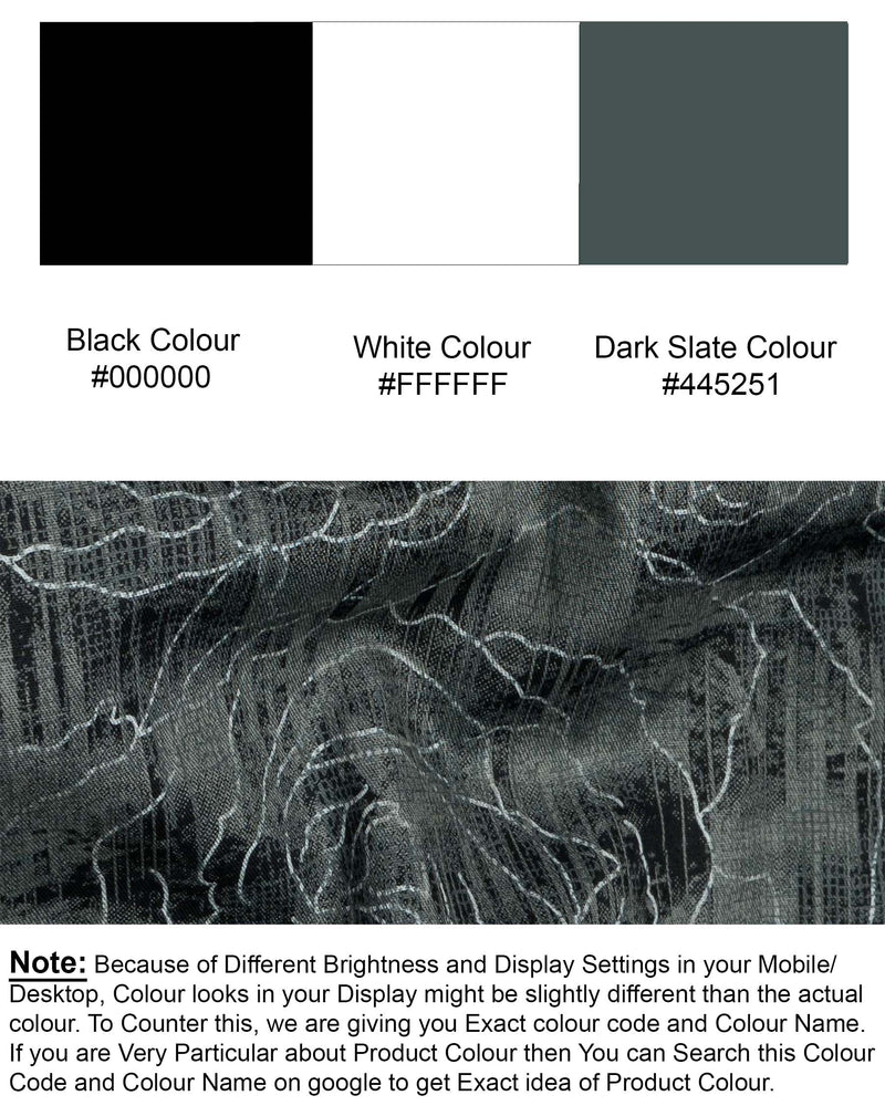 Dark Slate Gray Floral Printed Super Soft Premium Cotton Shirt