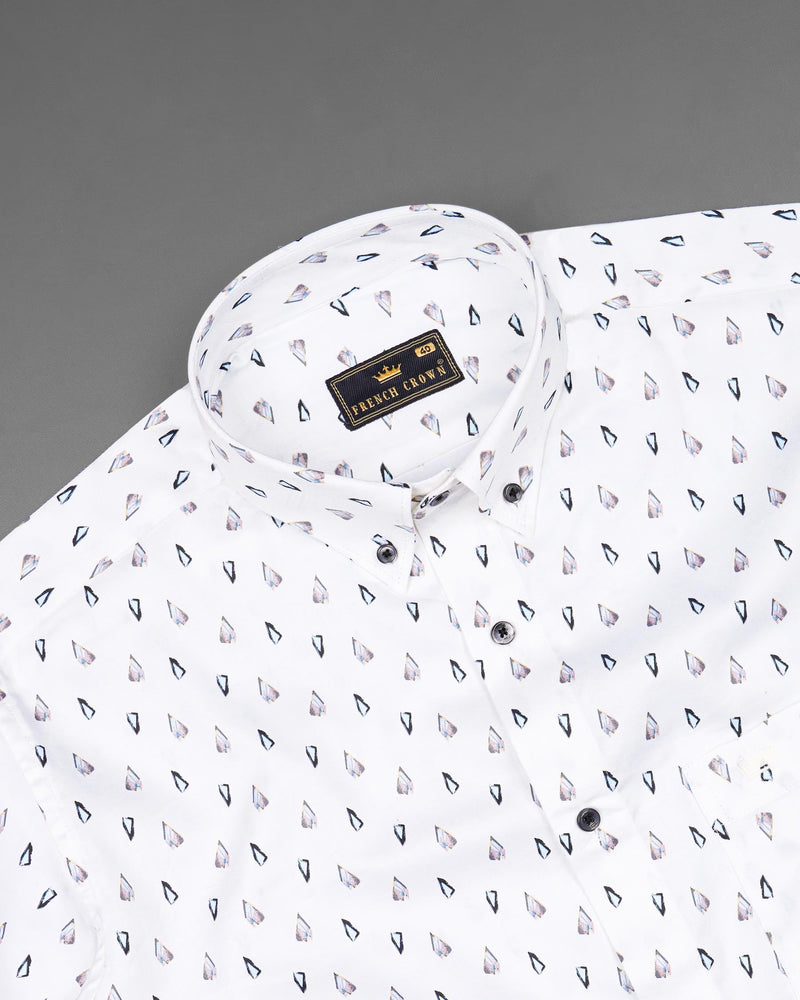 Bright White Stones Printed Super Soft Premium Cotton Shirt