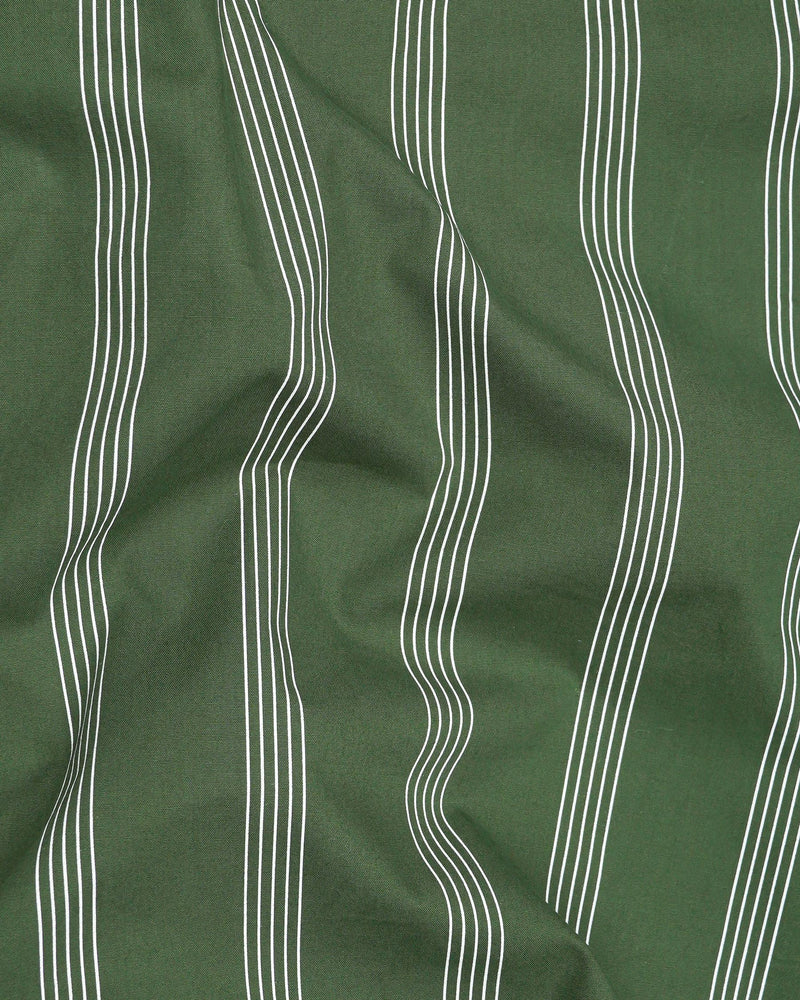 Finlandia Green Pin Striped Premium Cotton Kurta Shirt