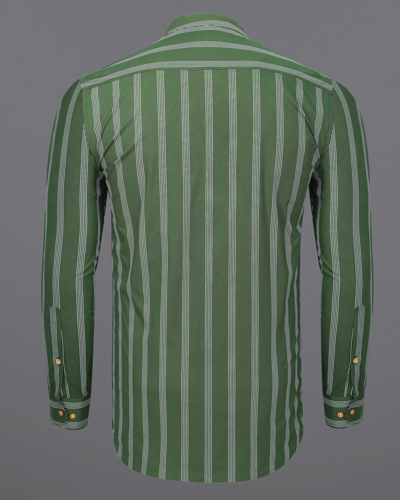 Finlandia Green Pin Striped Premium Cotton Kurta Shirt