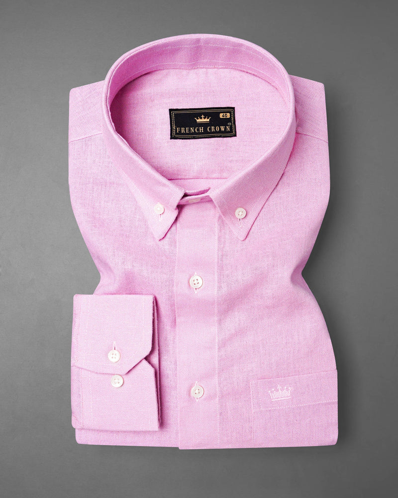 Melanie Pink Luxurious Linen Shirt