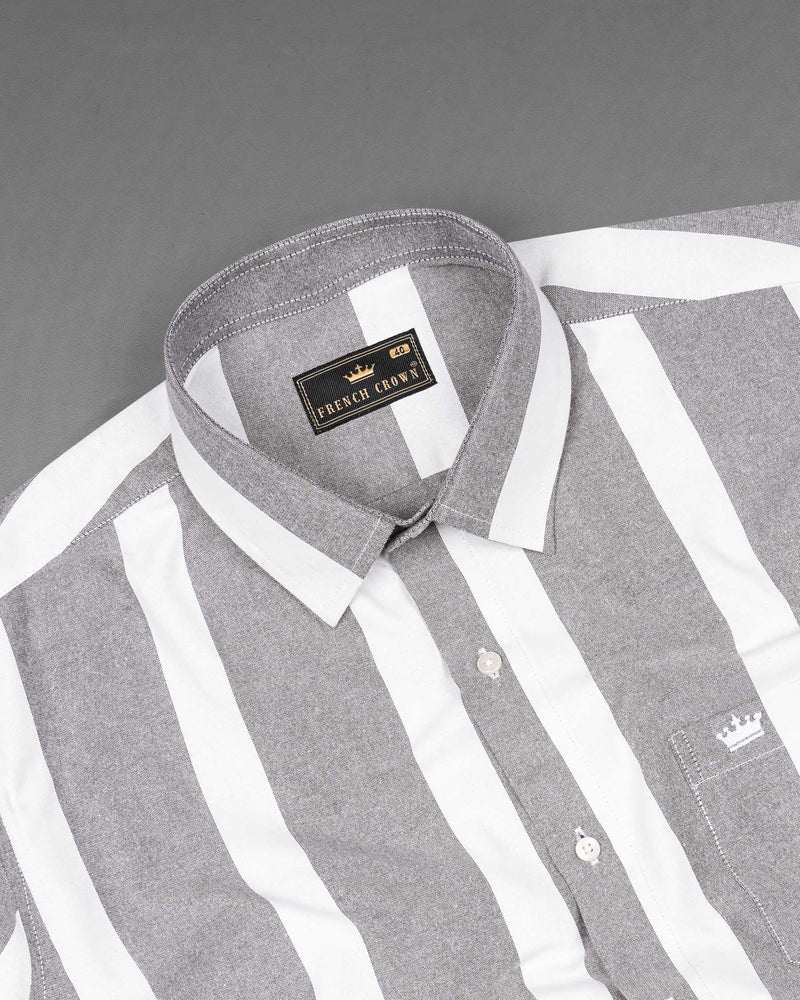 Star Dust Gray and White Striped Royal Oxford Shirt 7526-38, 7526-H-38, 7526-39, 7526-H-39, 7526-40, 7526-H-40, 7526-42, 7526-H-42, 7526-44, 7526-H-44, 7526-46, 7526-H-46, 7526-48, 7526-H-48, 7526-50, 7526-H-50, 7526-52, 7526-H-52