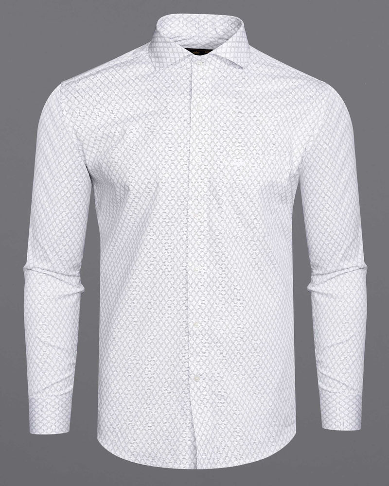 Bright White Argyle Textured Royal Oxford Shirt