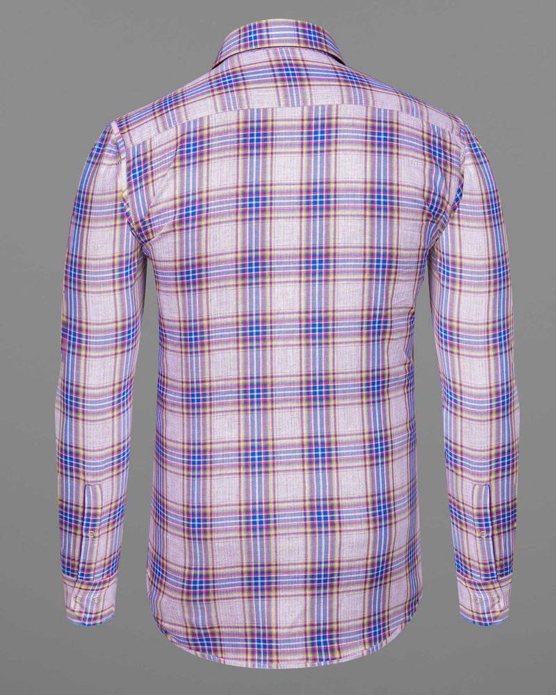 Mulberry Pink Plaid and Prelude Blue Plaid Herringbone Reversible Shirt