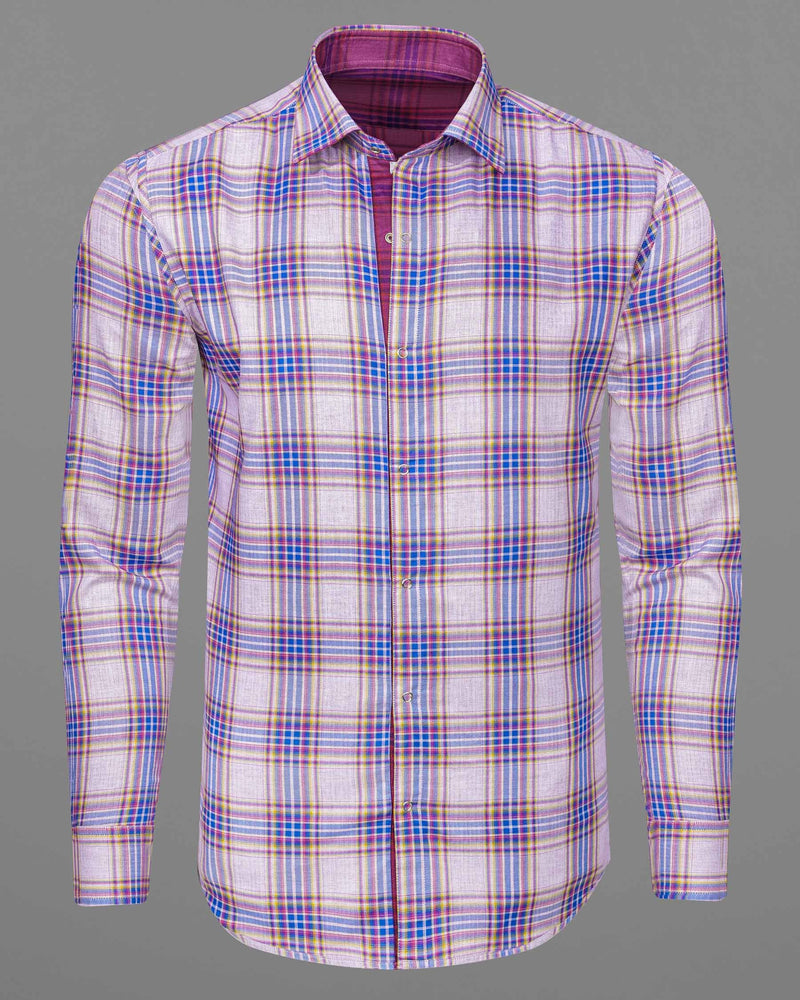 Mulberry Pink Plaid and Prelude Blue Plaid Herringbone Reversible Shirt 7541-38,7541-38,7541-39,7541-39,7541-40,7541-40,7541-42,7541-42,7541-44,7541-44,7541-46,7541-46,7541-48,7541-48,7541-50,7541-50,7541-52,7541-52