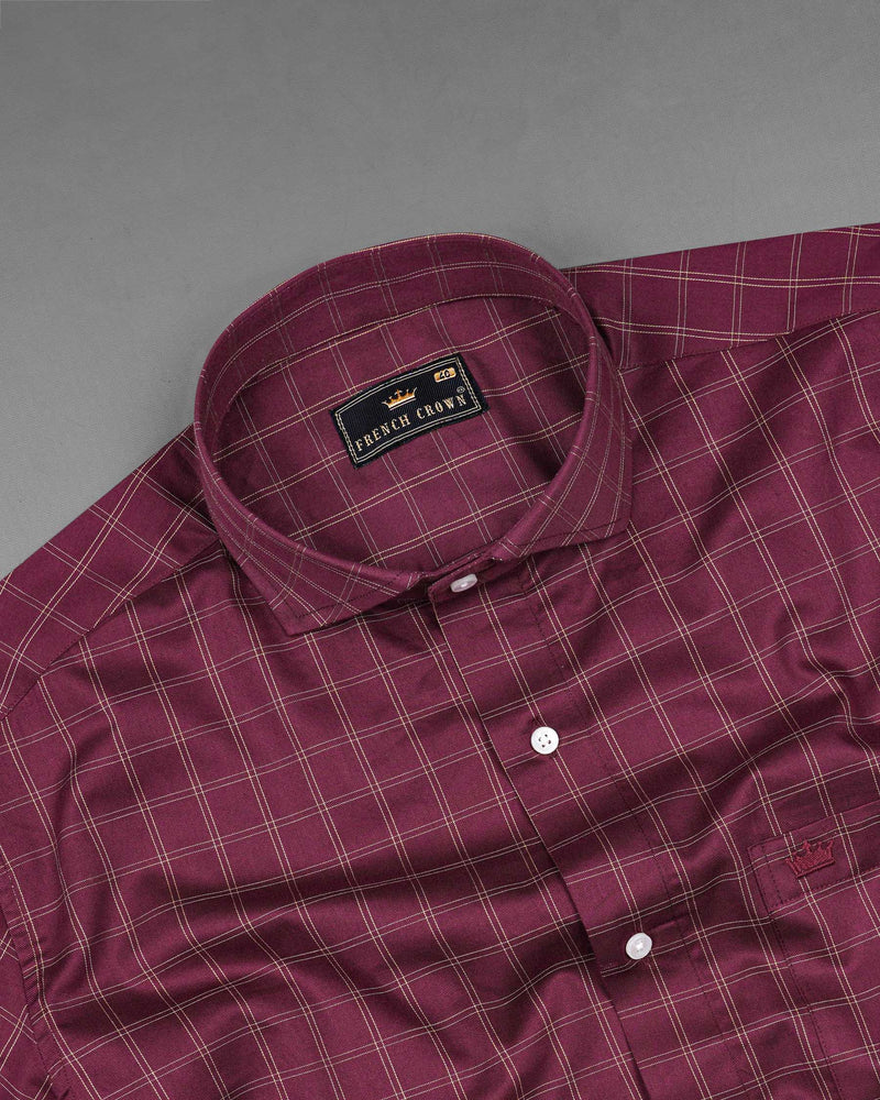 Camelot Wine Checkered Twill Premium Cotton Shirt