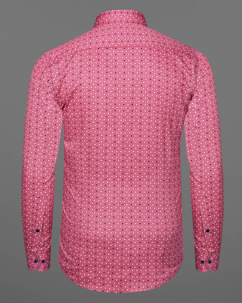 Charm Pink Hexagon Printed Super Soft Premium Cotton Shirt