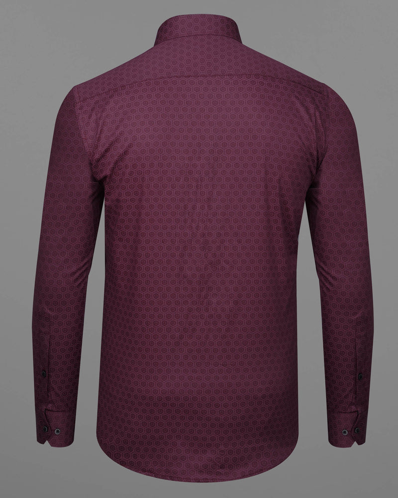 Castro Marron and Camelot Light Maroon Printed Premium Cotton Shirt