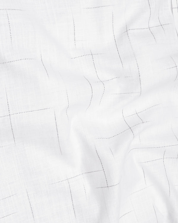 Black and White Luxurious Linen slub Textured Shirt