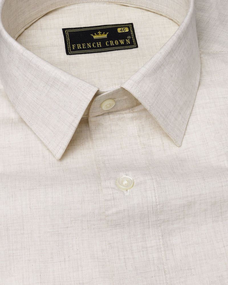 Ceramic Cream with Bright White Premium Cotton Designer Shirt