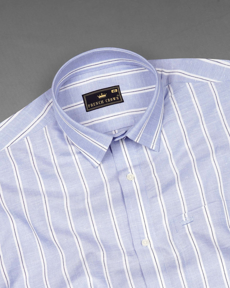 Mercury Blue with White Vertical Striped Twill Premium Cotton Shirt 7572-38,7572-38,7572-39,7572-39,7572-40,7572-40,7572-42,7572-42,7572-44,7572-44,7572-46,7572-46,7572-48,7572-48,7572-50,7572-50,7572-52,7572-52