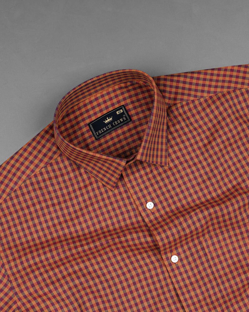 Raw Sienna Brown Gingham Herringbone Shirt 7577-38,7577-38,7577-39,7577-39,7577-40,7577-40,7577-42,7577-42,7577-44,7577-44,7577-46,7577-46,7577-48,7577-48,7577-50,7577-50,7577-52,7577-52