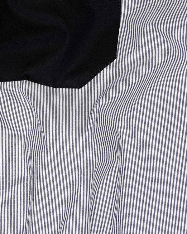 Jade Black and White Pin Striped Premium Cotton Designer Shirt
