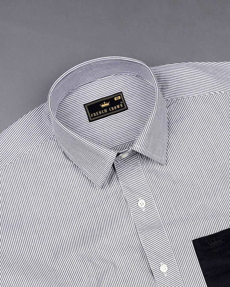 Jade Black and White Pin Striped Premium Cotton Designer Shirt