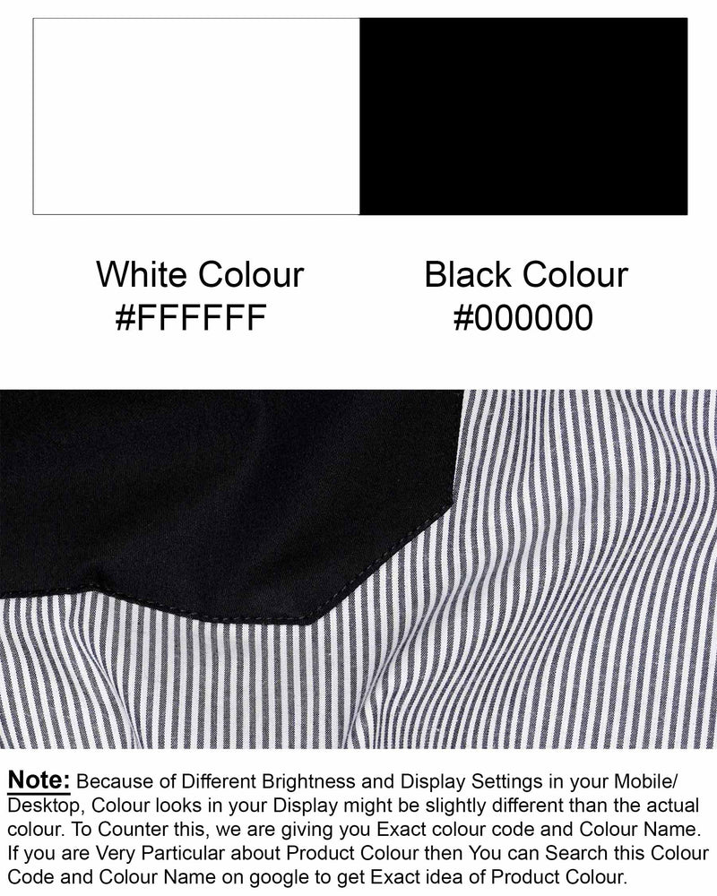 Jade Black and White Pin Striped Premium Cotton Designer Shirt