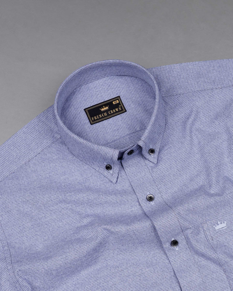 Cafet Blue Dobby Textured Premium Giza Cotton Shirt