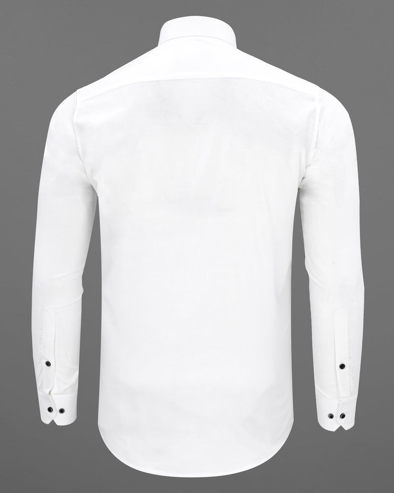 Bright White Dobby Textured Premium Giza Cotton Shirt