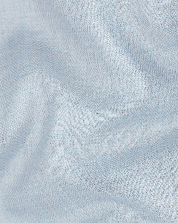 Mischka Blue Dobby Textured Premium Giza Cotton Shirt