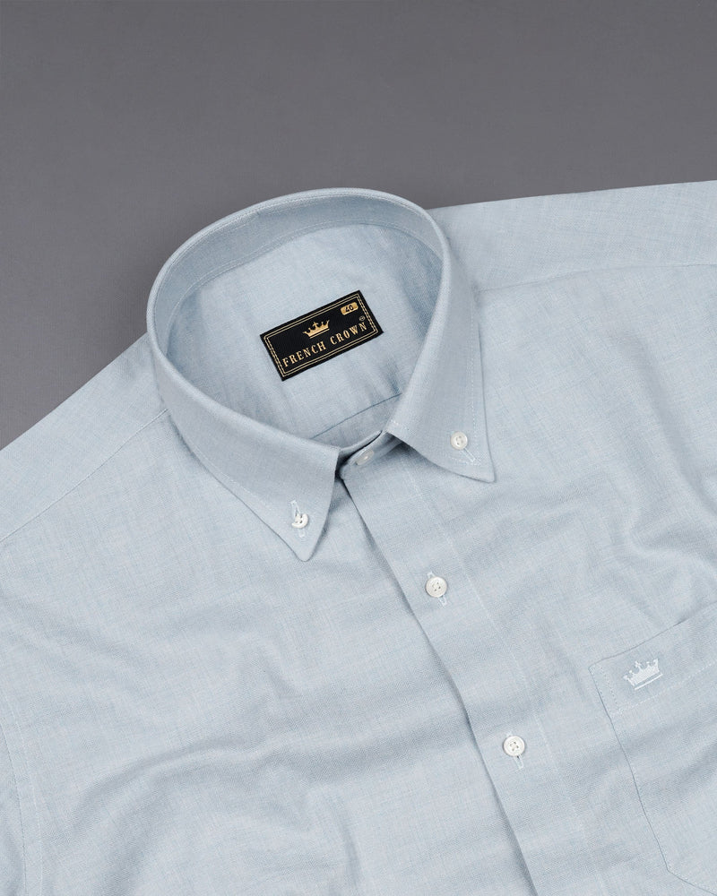 Mischka Blue Dobby Textured Premium Giza Cotton Shirt