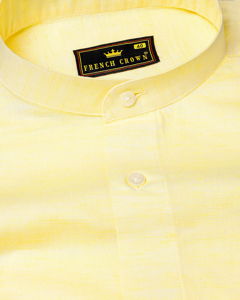 Parchment Yellow Luxurious Linen Shirt