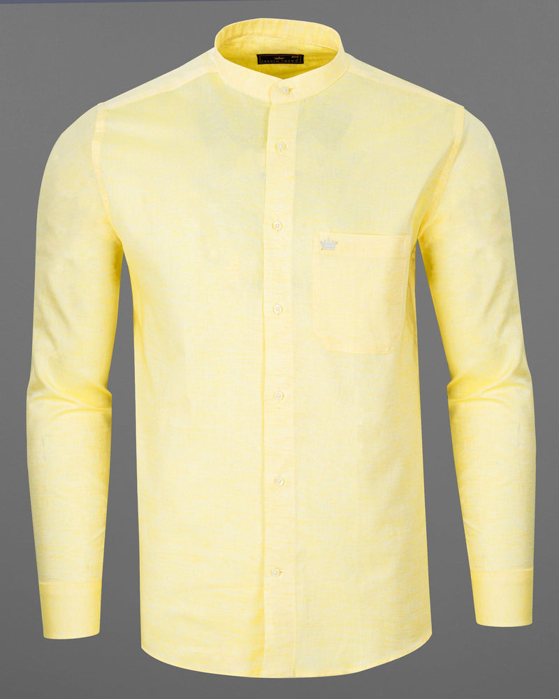 Parchment Yellow Luxurious Linen Shirt