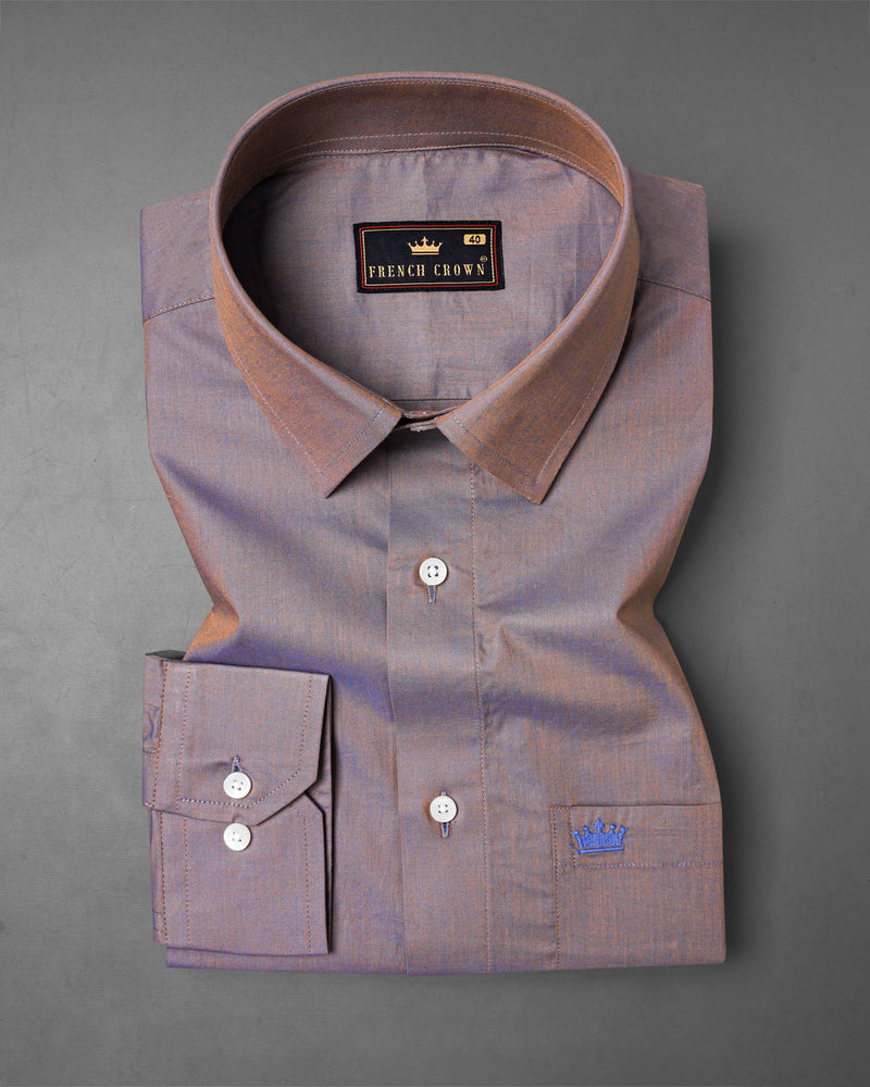 Cinereous Brown Two Tone Chambray Shirt