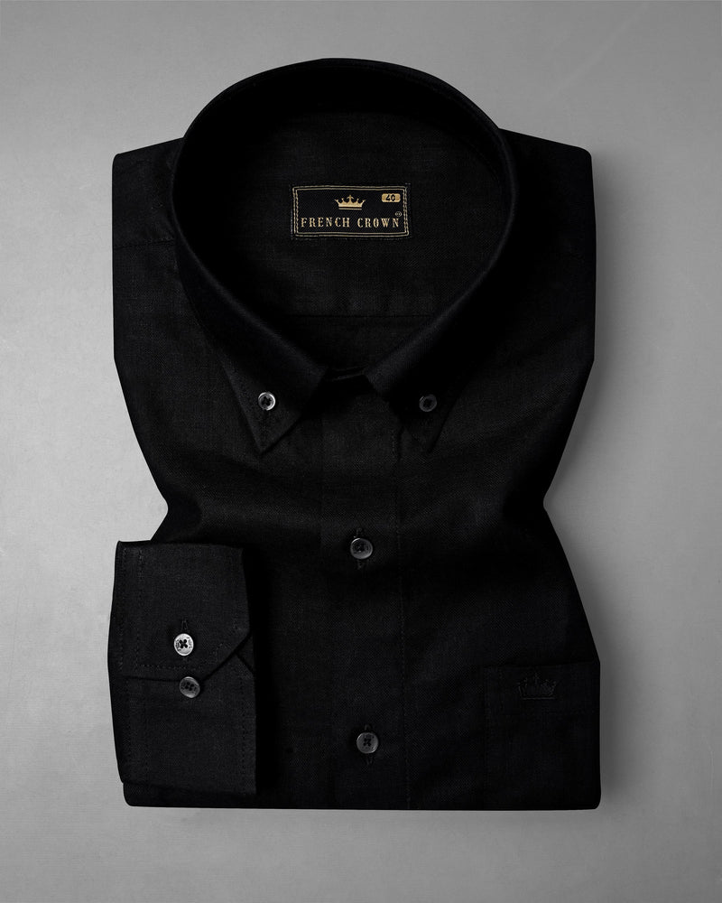 Jade Black Luxurious Linen Shirt