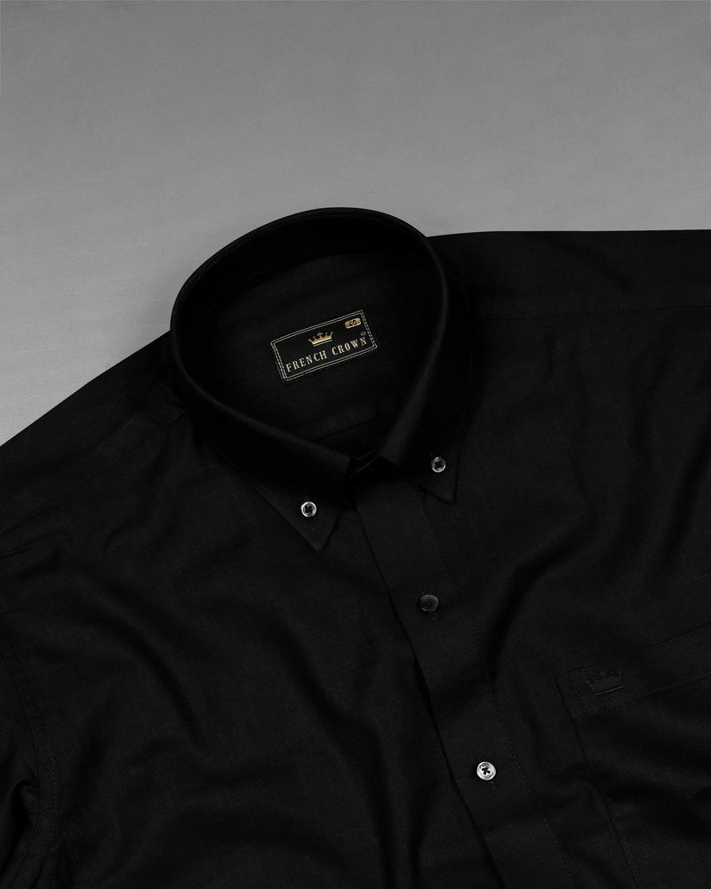 Jade Black Luxurious Linen Shirt