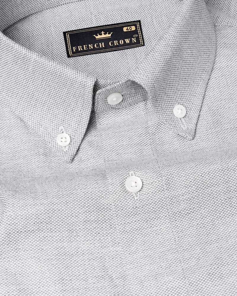 Heather Gray Dobby Textured Premium Giza Cotton Shirt