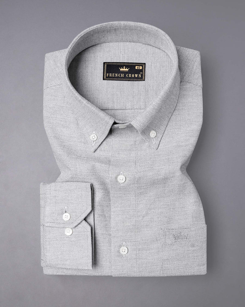 Heather Gray Dobby Textured Premium Giza Cotton Shirt