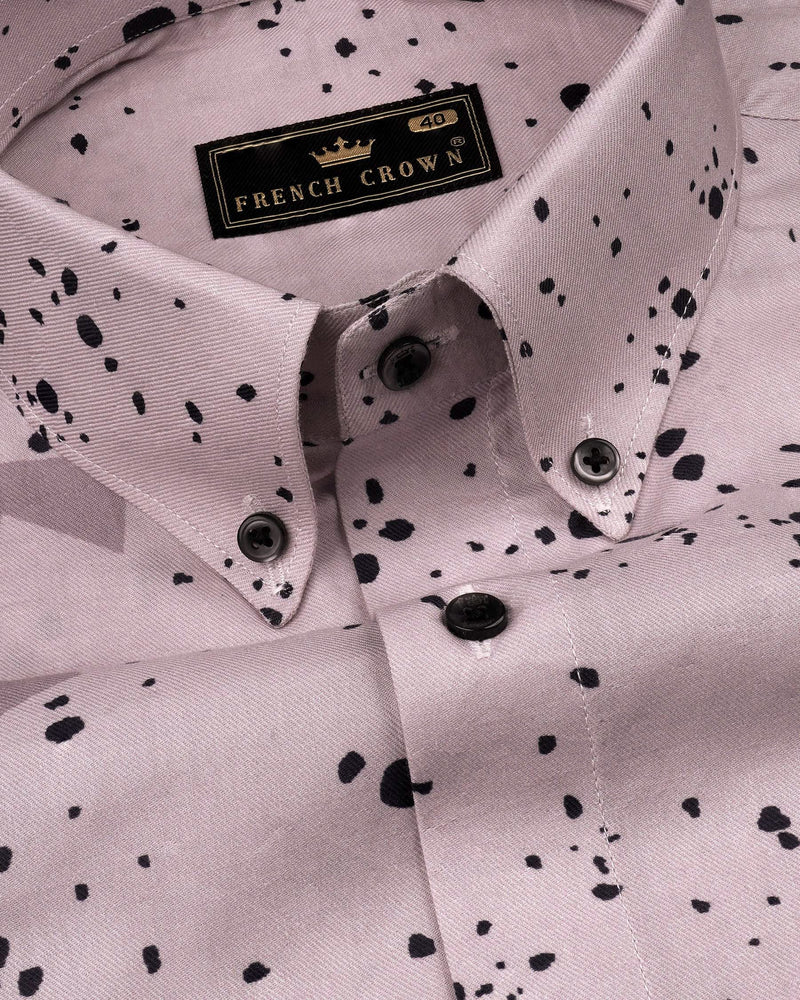 Melanie Peach and Elephant Navy Blue Printed Super Soft Premium Cotton Shirt