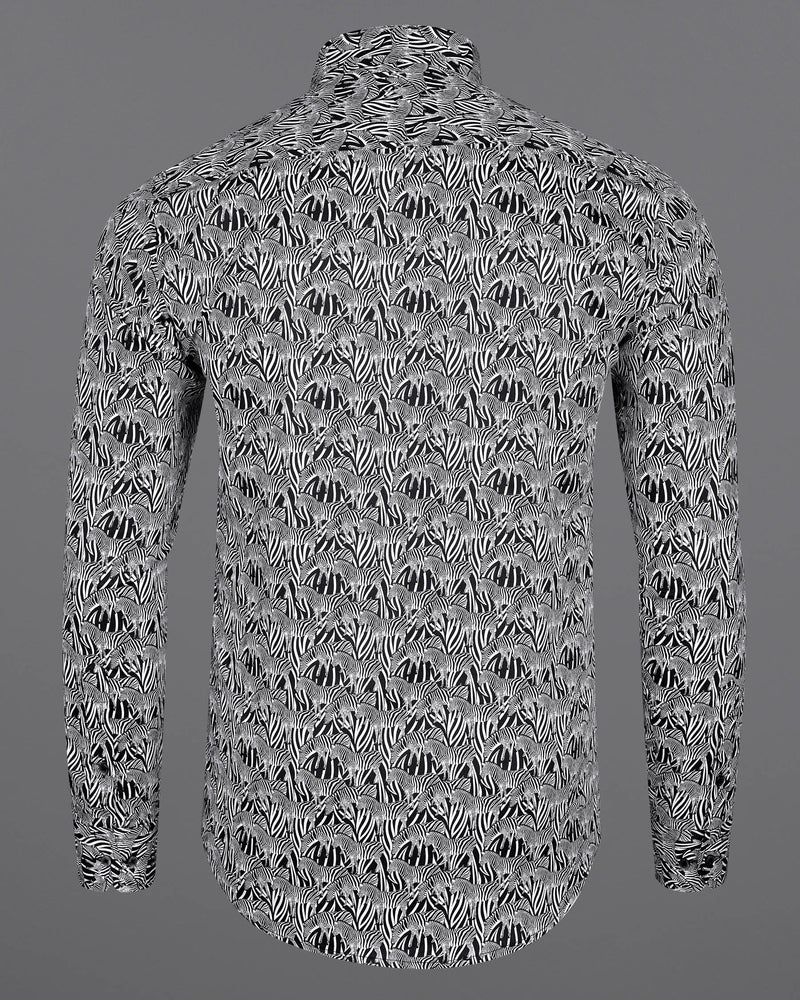 Black and White Zebra Printed Super Soft Premium Cotton Shirt
