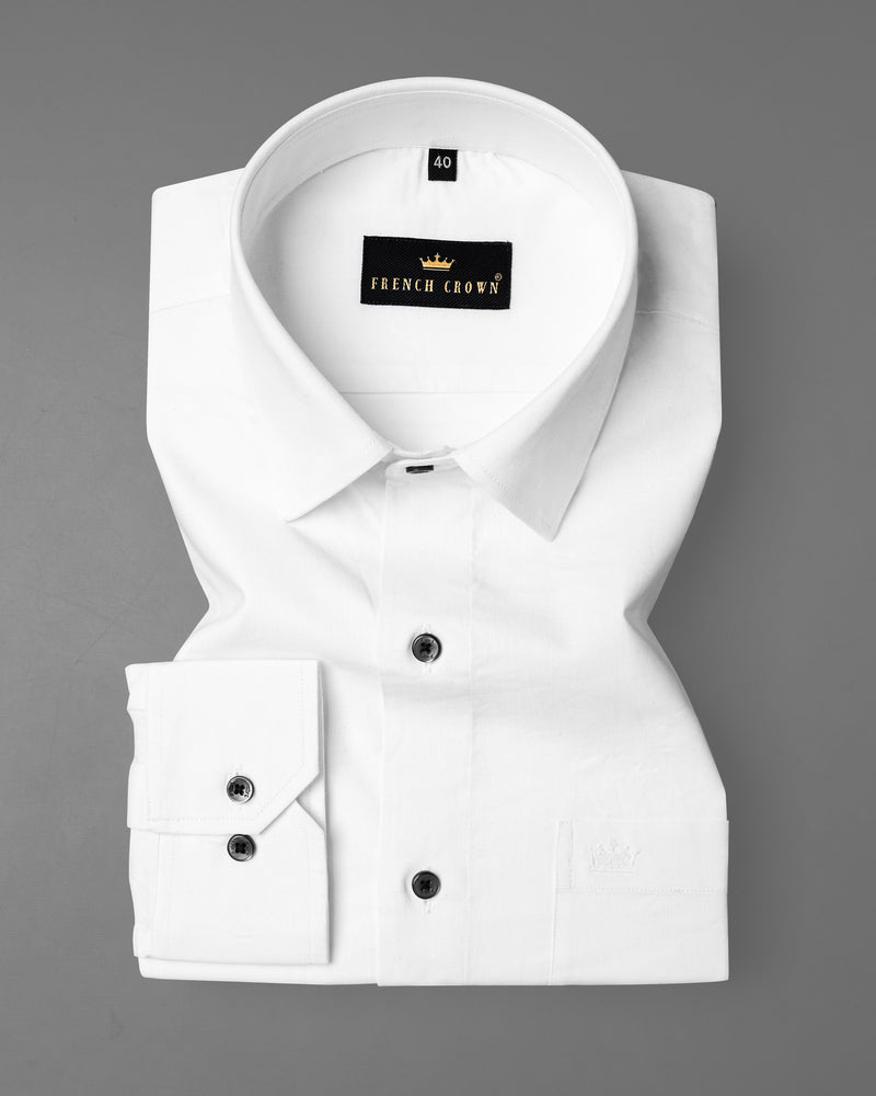 Bright White Chambray Premium Cotton Shirt