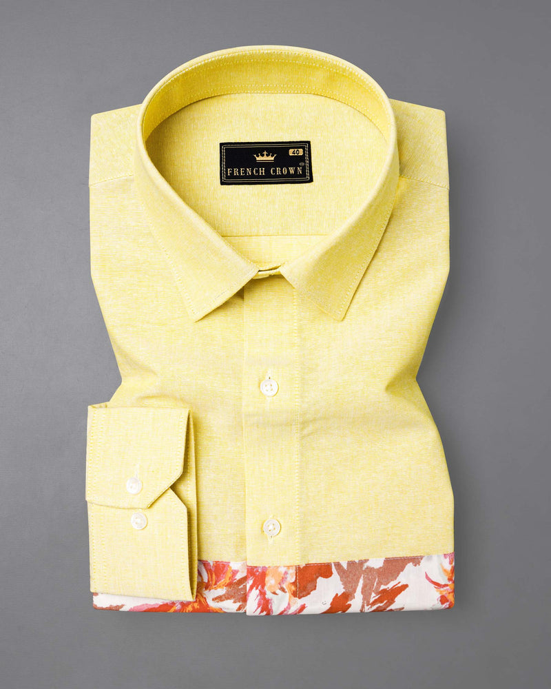 Moccasin Yellow Floral Patched Royal Oxford Designer Shirt 7695-P213-38,7695-P213-38,7695-P213-39,7695-P213-39,7695-P213-40,7695-P213-40,7695-P213-42,7695-P213-42,7695-P213-44,7695-P213-44,7695-P213-46,7695-P213-46,7695-P213-48,7695-P213-48,7695-P213-50,7695-P213-50,7695-P213-52,7695-P213-52