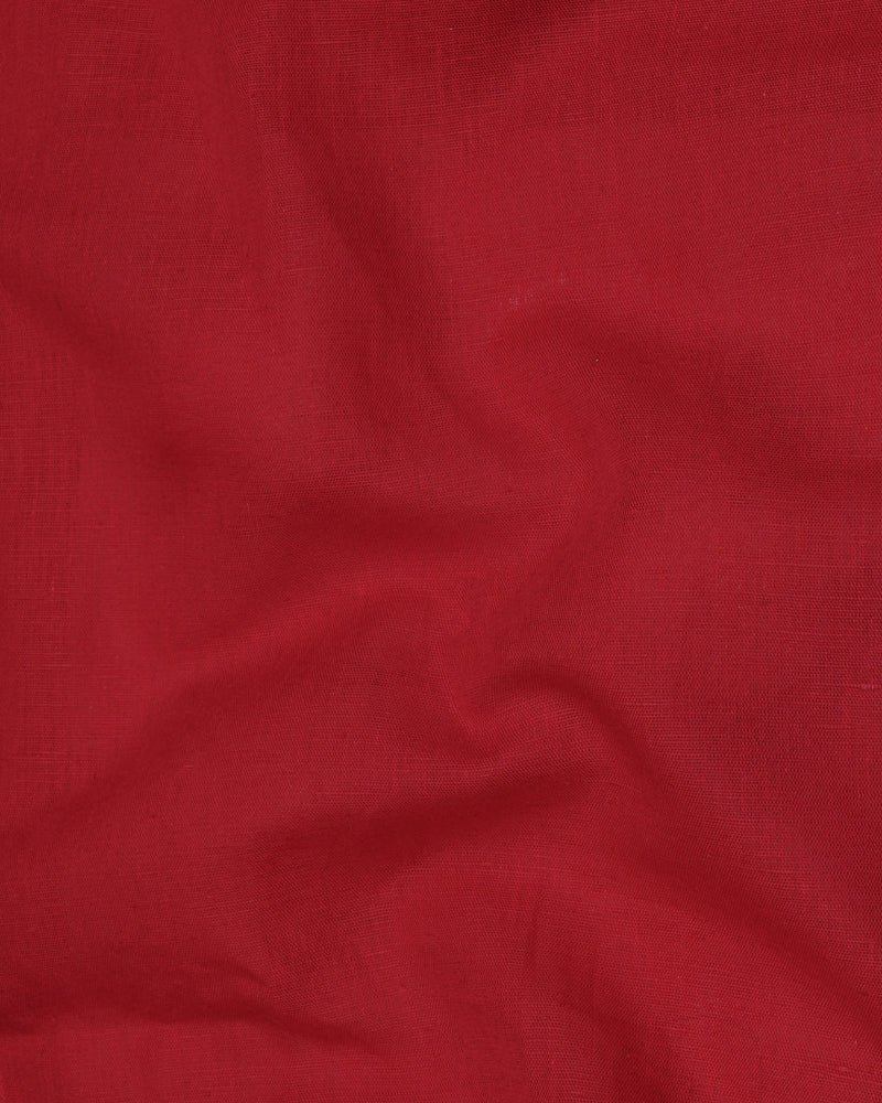 Vivid Auburn Red Luxurious Linen Shirt 7732-38,7732-38,7732-39,7732-39,7732-40,7732-40,7732-42,7732-42,7732-44,7732-44,7732-46,7732-46,7732-48,7732-48,7732-50,7732-50,7732-52,7732-52