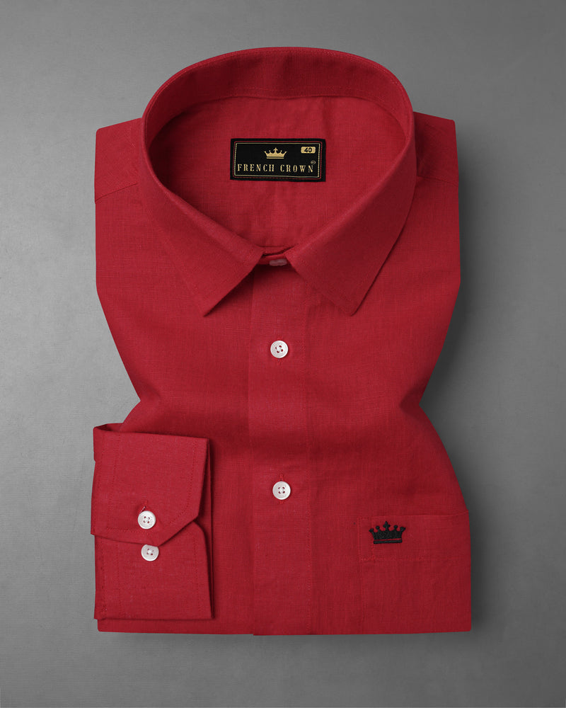 Vivid Auburn Red Luxurious Linen Shirt 7732-38,7732-38,7732-39,7732-39,7732-40,7732-40,7732-42,7732-42,7732-44,7732-44,7732-46,7732-46,7732-48,7732-48,7732-50,7732-50,7732-52,7732-52