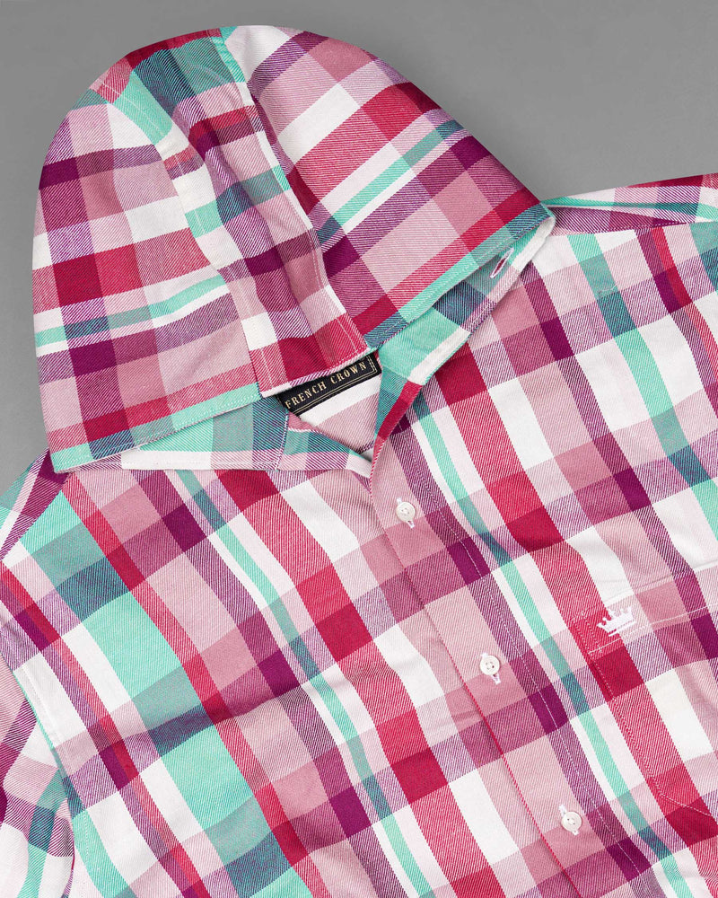 Bright White and Jasper Pink Plaid Twill Premium Cotton Hoodie Shirt 7739-HD-38,7739-HD-38,7739-HD-39,7739-HD-39,7739-HD-40,7739-HD-40,7739-HD-42,7739-HD-42,7739-HD-44,7739-HD-44,7739-HD-46,7739-HD-46,7739-HD-48,7739-HD-48,7739-HD-50,7739-HD-50,7739-HD-52,7739-HD-52	