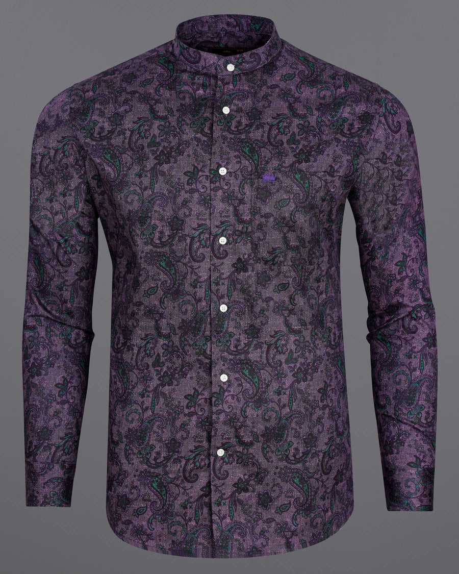 Matterhorn Dark Violet and Paisley Printed Super Soft Premium Cotton Shirt 7742-M-38,7742-M-38,7742-M-39,7742-M-39,7742-M-40,7742-M-40,7742-M-42,7742-M-42,7742-M-44,7742-M-44,7742-M-46,7742-M-46,7742-M-48,7742-M-48,7742-M-50,7742-M-50,7742-M-52,7742-M-52