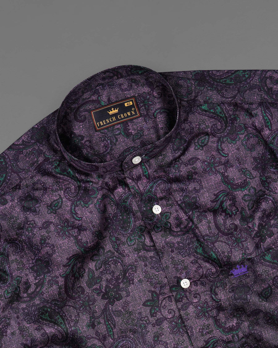 Matterhorn Dark Violet and Paisley Printed Super Soft Premium Cotton Shirt 7742-M-38,7742-M-38,7742-M-39,7742-M-39,7742-M-40,7742-M-40,7742-M-42,7742-M-42,7742-M-44,7742-M-44,7742-M-46,7742-M-46,7742-M-48,7742-M-48,7742-M-50,7742-M-50,7742-M-52,7742-M-52