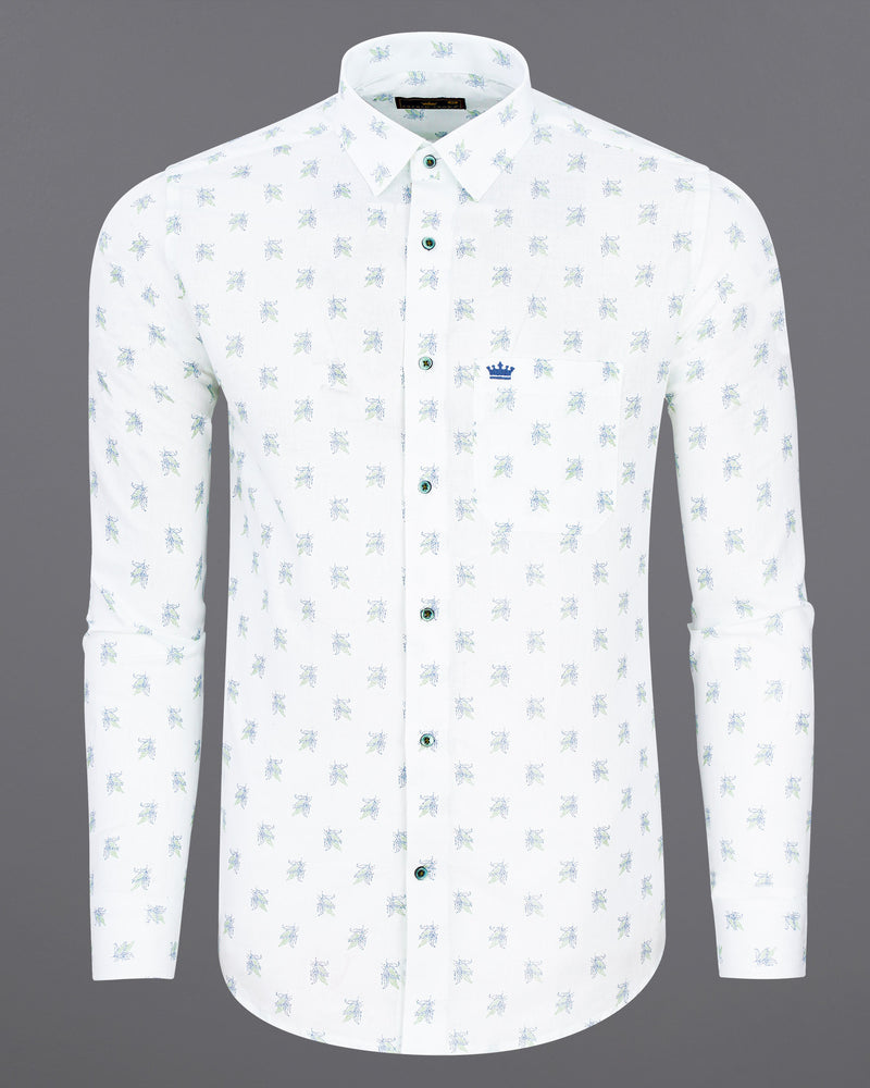 Bright White Floral Printed Luxurious Linen Shirt 7747-GR-38,7747-GR-38,7747-GR-39,7747-GR-39,7747-GR-40,7747-GR-40,7747-GR-42,7747-GR-42,7747-GR-44,7747-GR-44,7747-GR-46,7747-GR-46,7747-GR-48,7747-GR-48,7747-GR-50,7747-GR-50,7747-GR-52,7747-GR-52