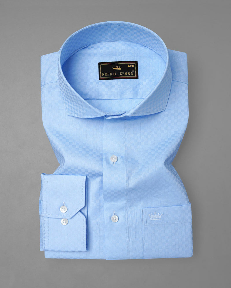 Malibu Blue Dobby Textured Premium Giza Cotton Shirt 7774-CA-38,7774-CA-38,7774-CA-39,7774-CA-39,7774-CA-40,7774-CA-40,7774-CA-42,7774-CA-42,7774-CA-44,7774-CA-44,7774-CA-46,7774-CA-46,7774-CA-48,7774-CA-48,7774-CA-50,7774-CA-50,7774-CA-52,7774-CA-52