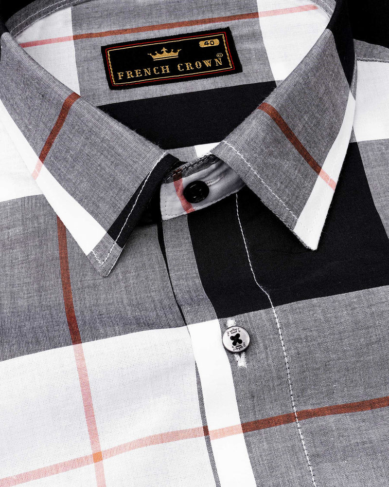 Bright White and Black Plaid Premium Cotton Shirt 7783-BLK-38,7783-BLK-38,7783-BLK-39,7783-BLK-39,7783-BLK-40,7783-BLK-40,7783-BLK-42,7783-BLK-42,7783-BLK-44,7783-BLK-44,7783-BLK-46,7783-BLK-46,7783-BLK-48,7783-BLK-48,7783-BLK-50,7783-BLK-50,7783-BLK-52,7783-BLK-52