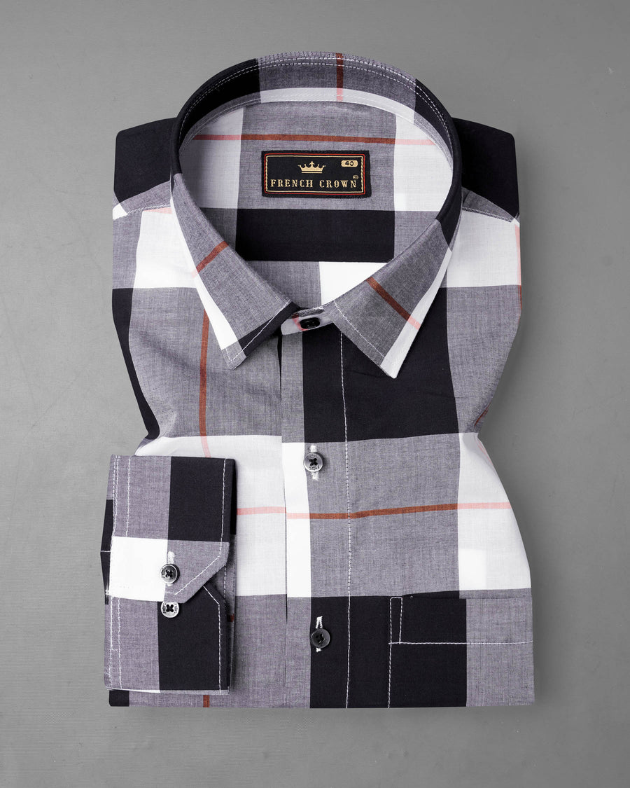 Bright White and Black Plaid Premium Cotton Shirt 7783-BLK-38,7783-BLK-38,7783-BLK-39,7783-BLK-39,7783-BLK-40,7783-BLK-40,7783-BLK-42,7783-BLK-42,7783-BLK-44,7783-BLK-44,7783-BLK-46,7783-BLK-46,7783-BLK-48,7783-BLK-48,7783-BLK-50,7783-BLK-50,7783-BLK-52,7783-BLK-52