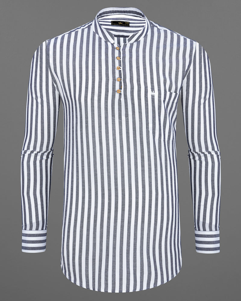 Bright White With Kimberly Gray Striped Premium Tencel Kurta Shirt 7798-KS-38,7798-KS-38,7798-KS-39,7798-KS-39,7798-KS-40,7798-KS-40,7798-KS-42,7798-KS-42,7798-KS-44,7798-KS-44,7798-KS-46,7798-KS-46,7798-KS-48,7798-KS-48,7798-KS-50,7798-KS-50,7798-KS-52,7798-KS-52