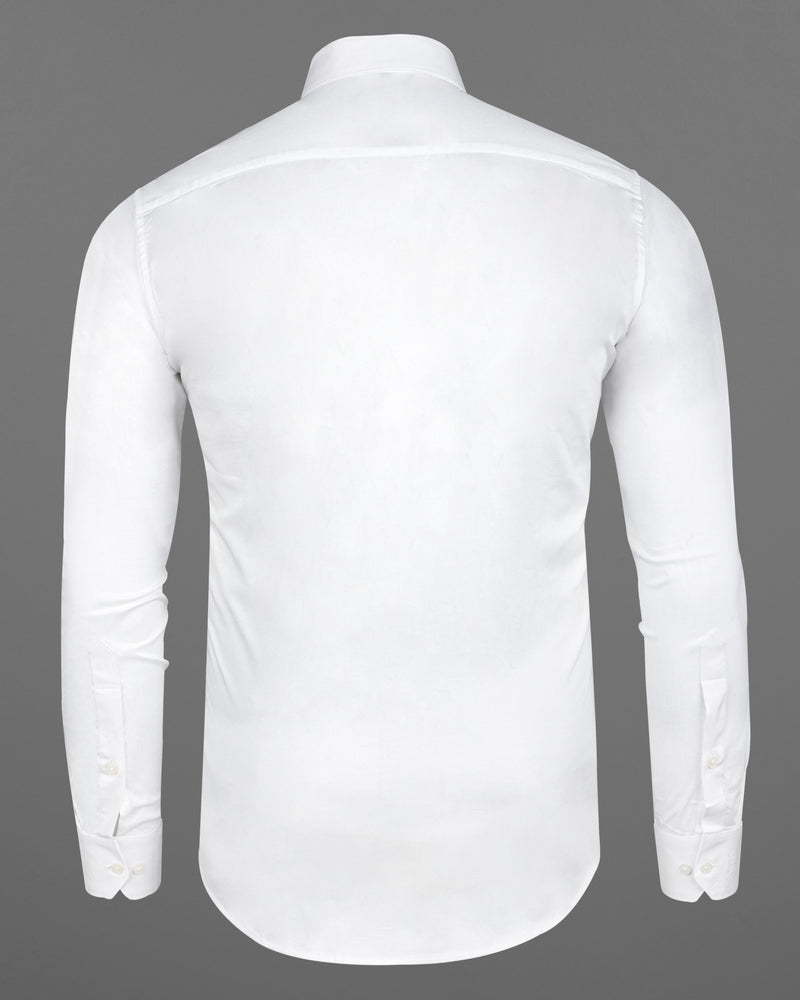 Bright White Dobby Textured Premium Cotton Shirt