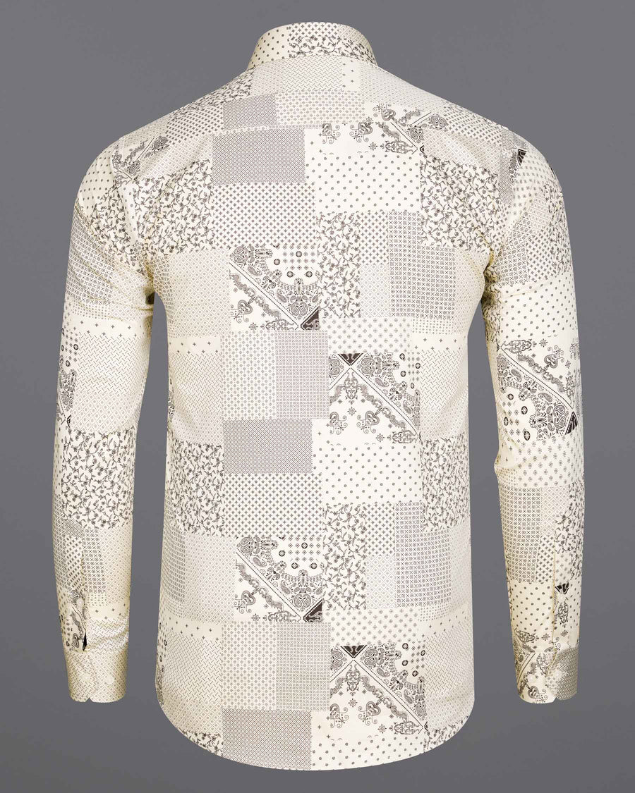 Pearl Bush Cream Boho Chic Printed Super Soft Premium Cotton Shirt 7803-38,7803-38,7803-39,7803-39,7803-40,7803-40,7803-42,7803-42,7803-44,7803-44,7803-46,7803-46,7803-48,7803-48,7803-50,7803-50,7803-52,7803-52