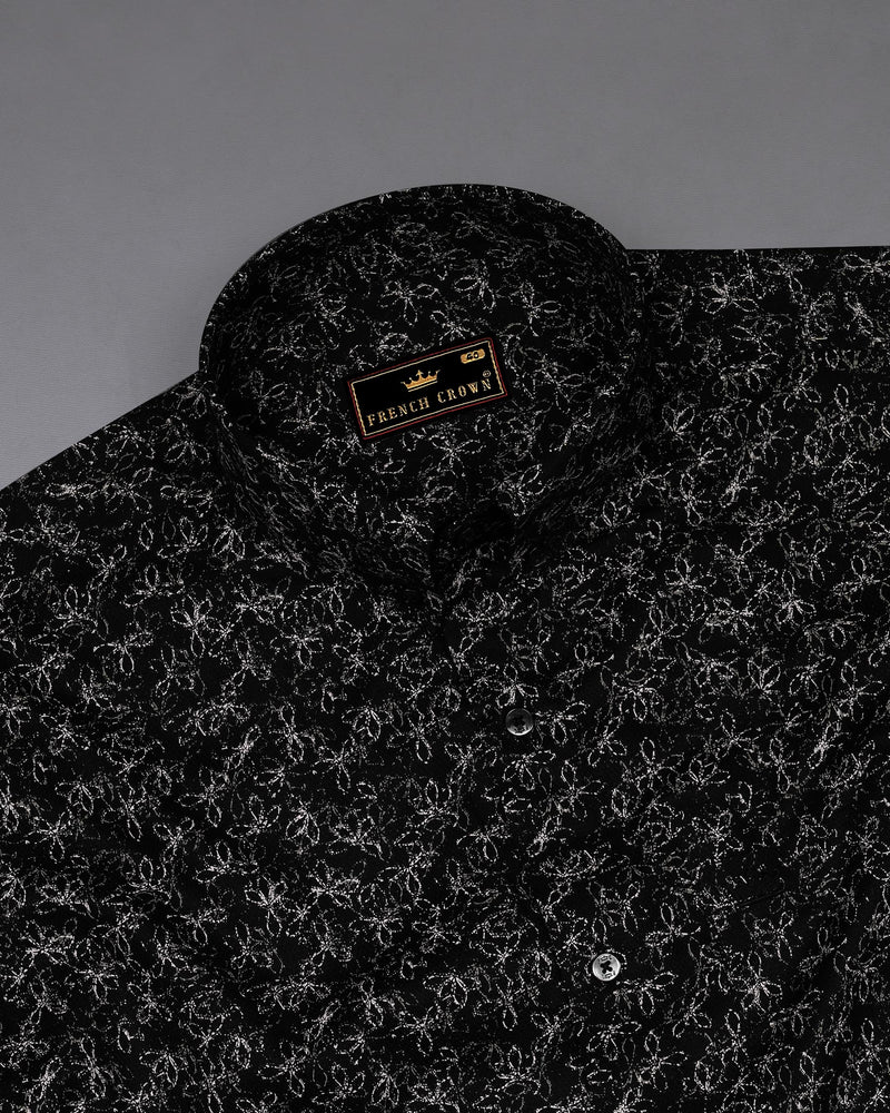 Jade Black And Bright White Floral Dobby Textured Premium Giza Cotton Shirt 7809-BD-BLK-38,7809-BD-BLK-38,7809-BD-BLK-39,7809-BD-BLK-39,7809-BD-BLK-40,7809-BD-BLK-40,7809-BD-BLK-42,7809-BD-BLK-42,7809-BD-BLK-44,7809-BD-BLK-44,7809-BD-BLK-46,7809-BD-BLK-46,7809-BD-BLK-48,7809-BD-BLK-48,7809-BD-BLK-50,7809-BD-BLK-50,7809-BD-BLK-52,7809-BD-BLK-52