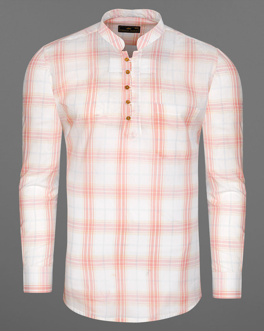 Fantasy Beige and Faded Pink Plaid Premium Cotton Kurta Shirt 7810-KS-38,7810-KS-38,7810-KS-39,7810-KS-39,7810-KS-40,7810-KS-40,7810-KS-42,7810-KS-42,7810-KS-44,7810-KS-44,7810-KS-46,7810-KS-46,7810-KS-48,7810-KS-48,7810-KS-50,7810-KS-50,7810-KS-52,7810-KS-52
